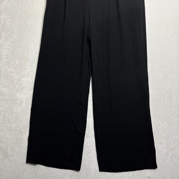 Nordstrom Rack Women's Wide Leg Pleated Front Elastic Waist Pants NWT Black XL - Picture 4 of 15